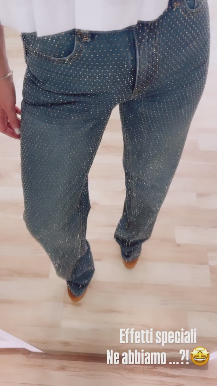 Jeans ballon con strass di Elisabetta Franchi