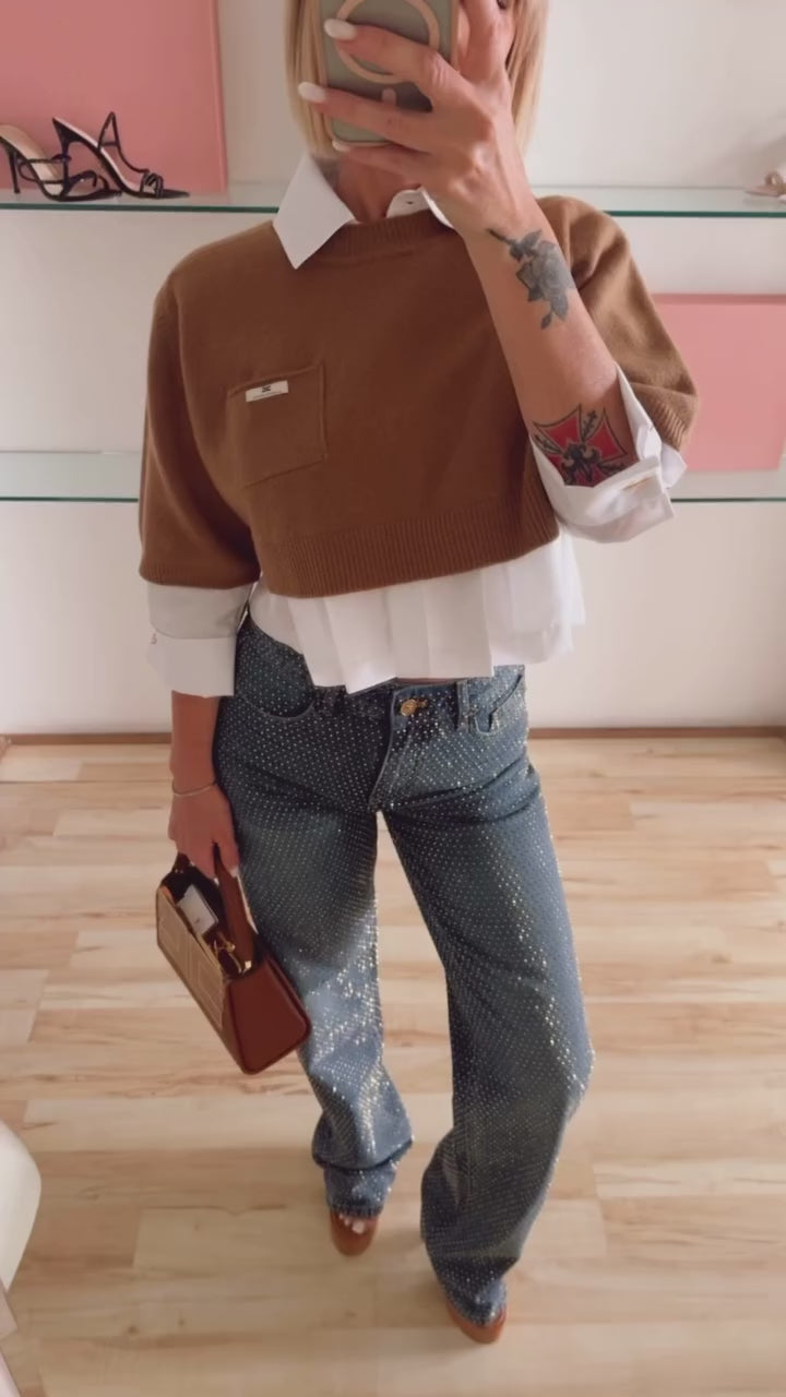 Jeans ballon con strass di Elisabetta Franchi
