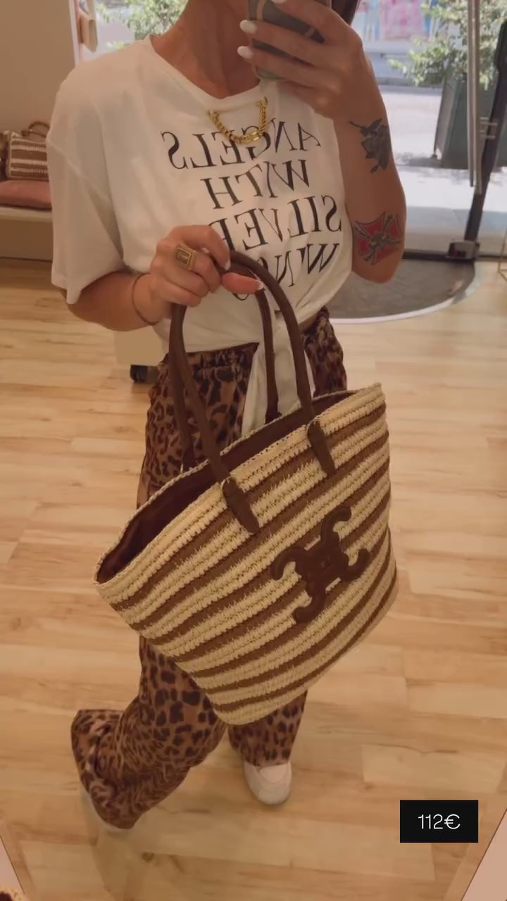 Borsa shopper cesta righe
