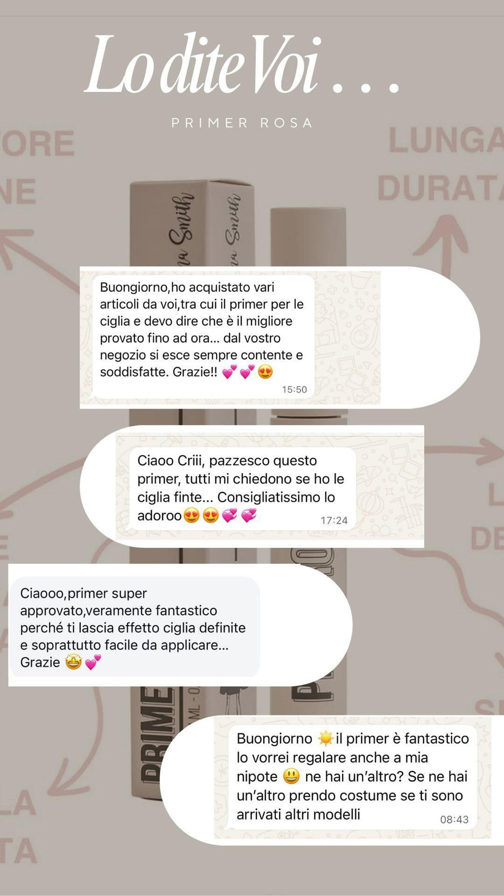Primer rosa per ciglia