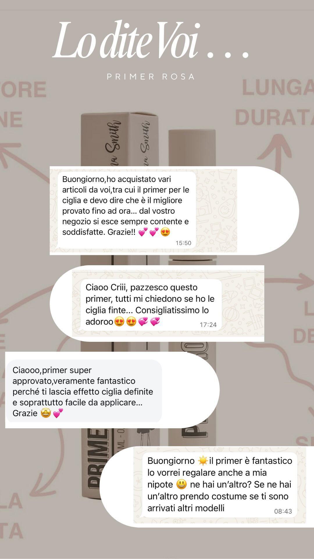 Primer rosa per ciglia