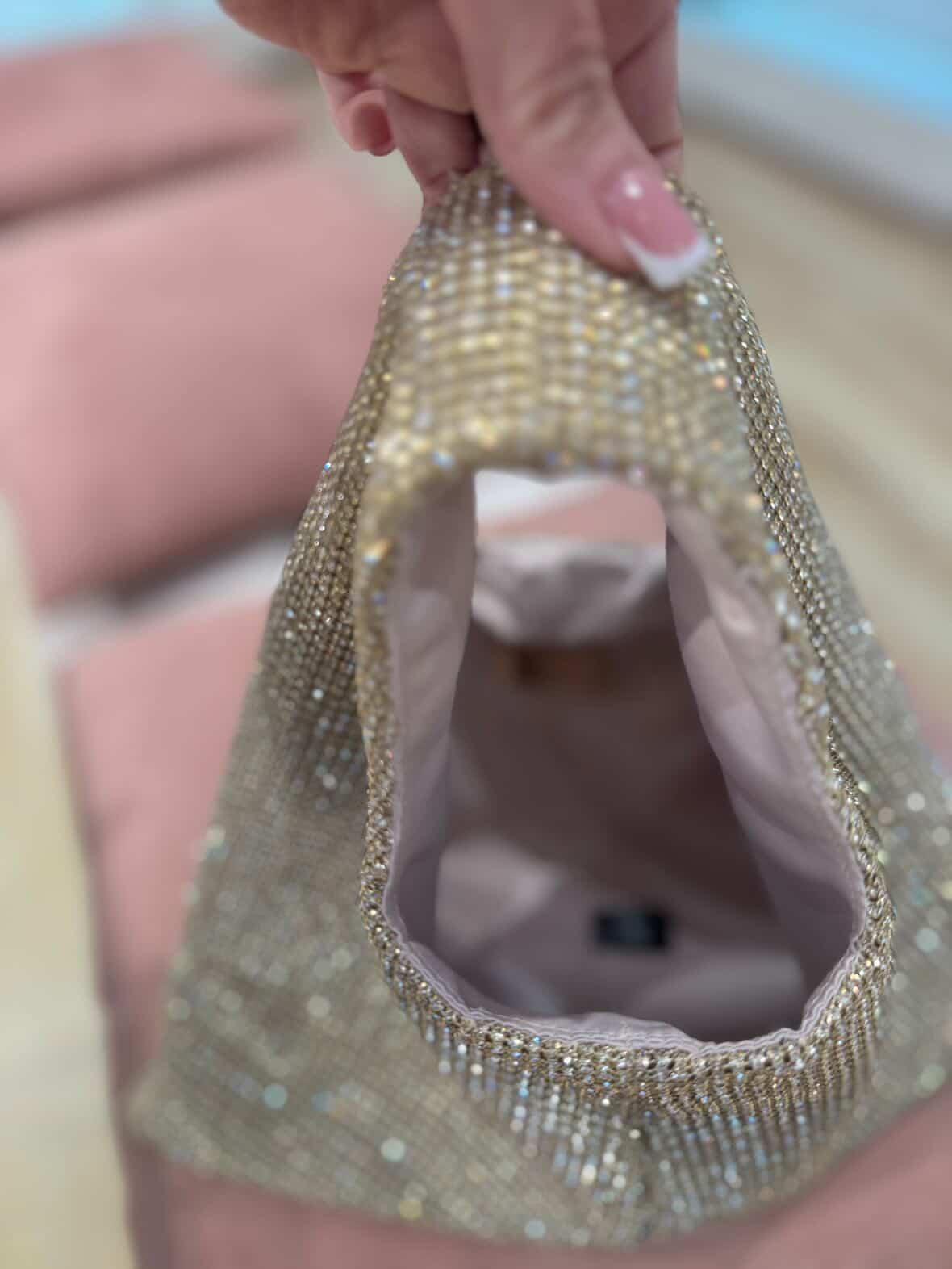 Borsa Mini Hobo strass