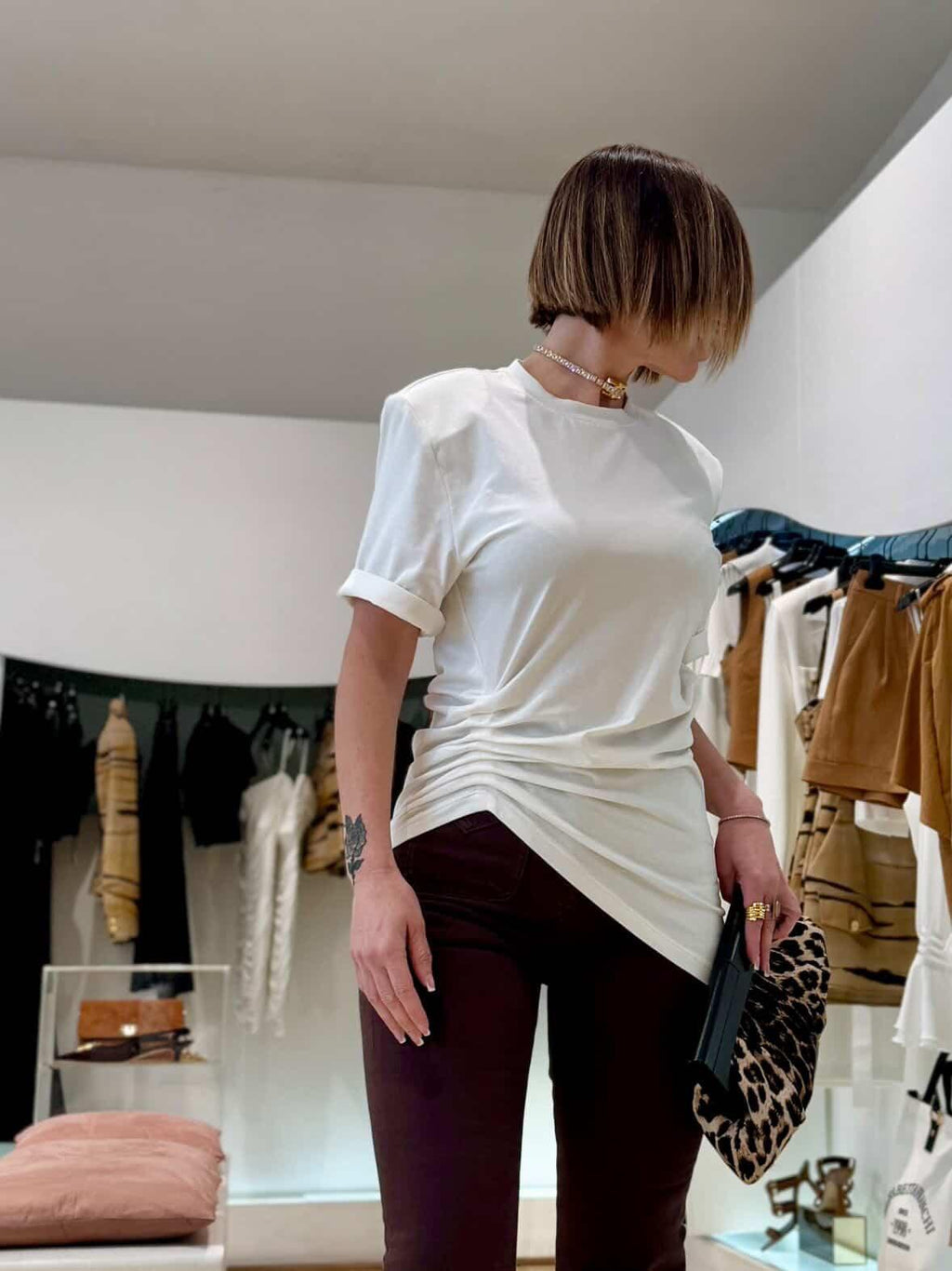 T-shirt con arricciatura