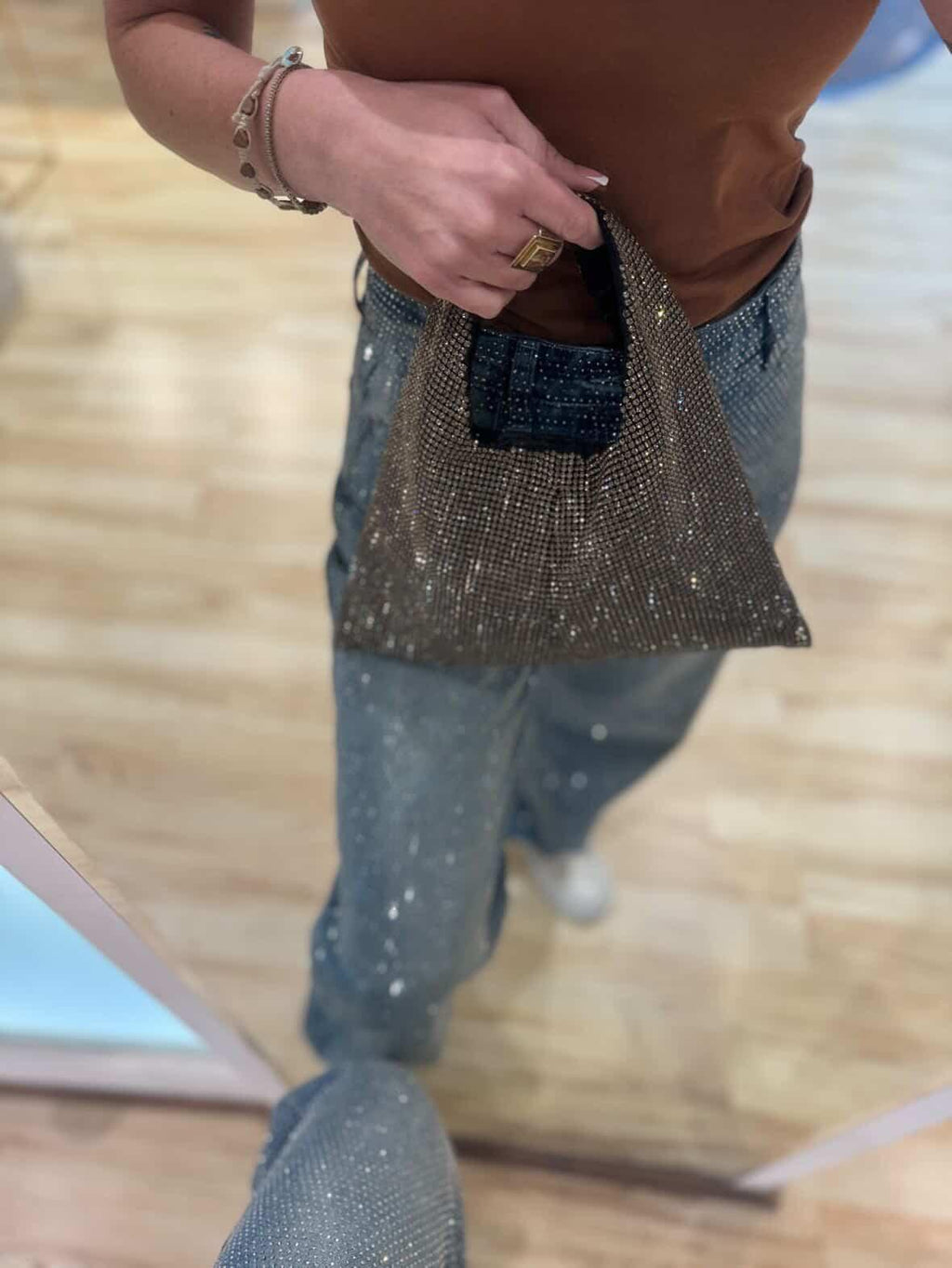 Borsa Mini Hobo strass