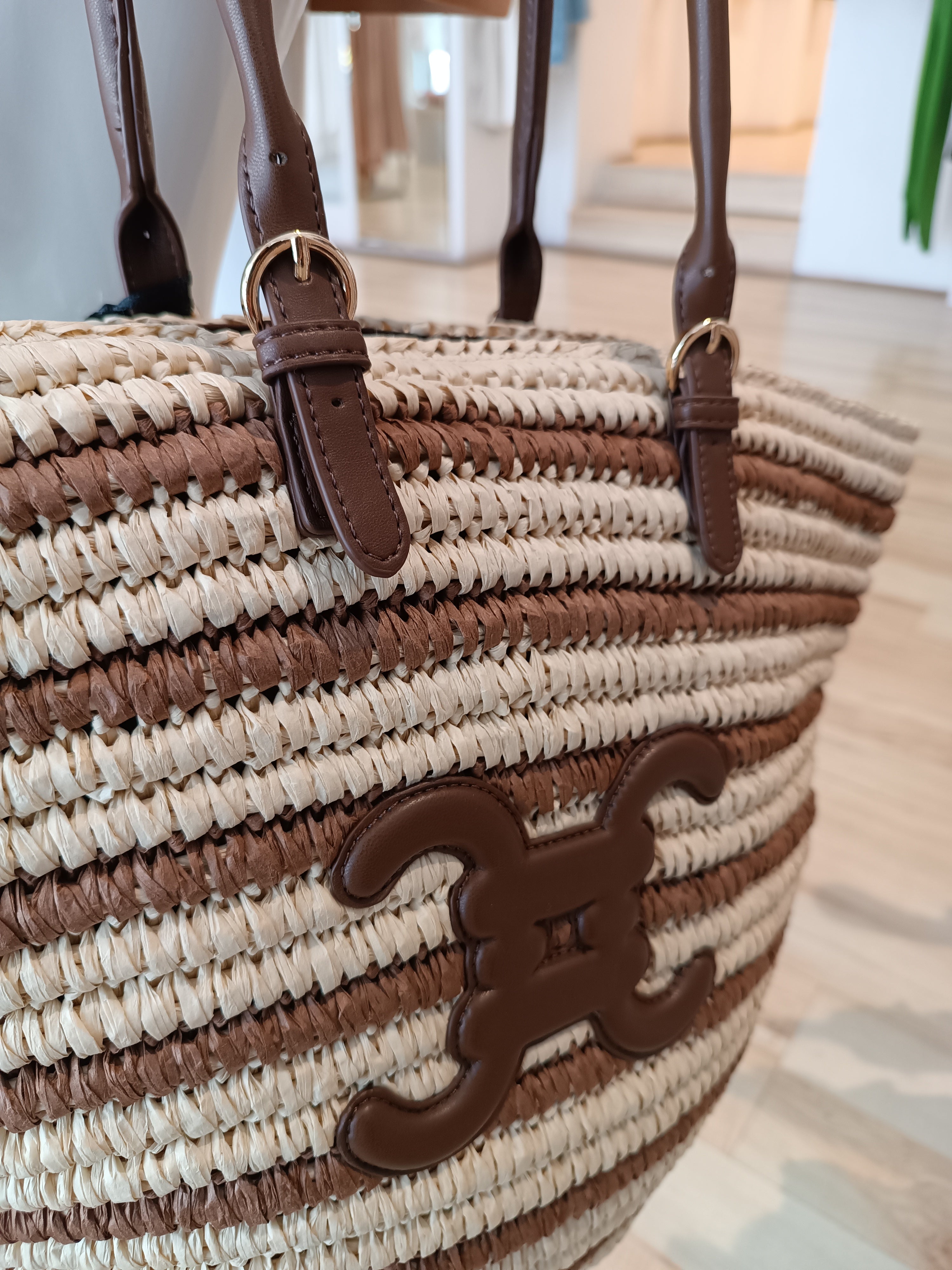 Borsa shopper cesta righe