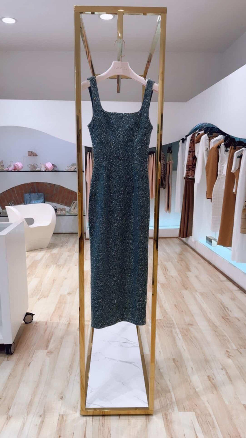 Abito denim con strass