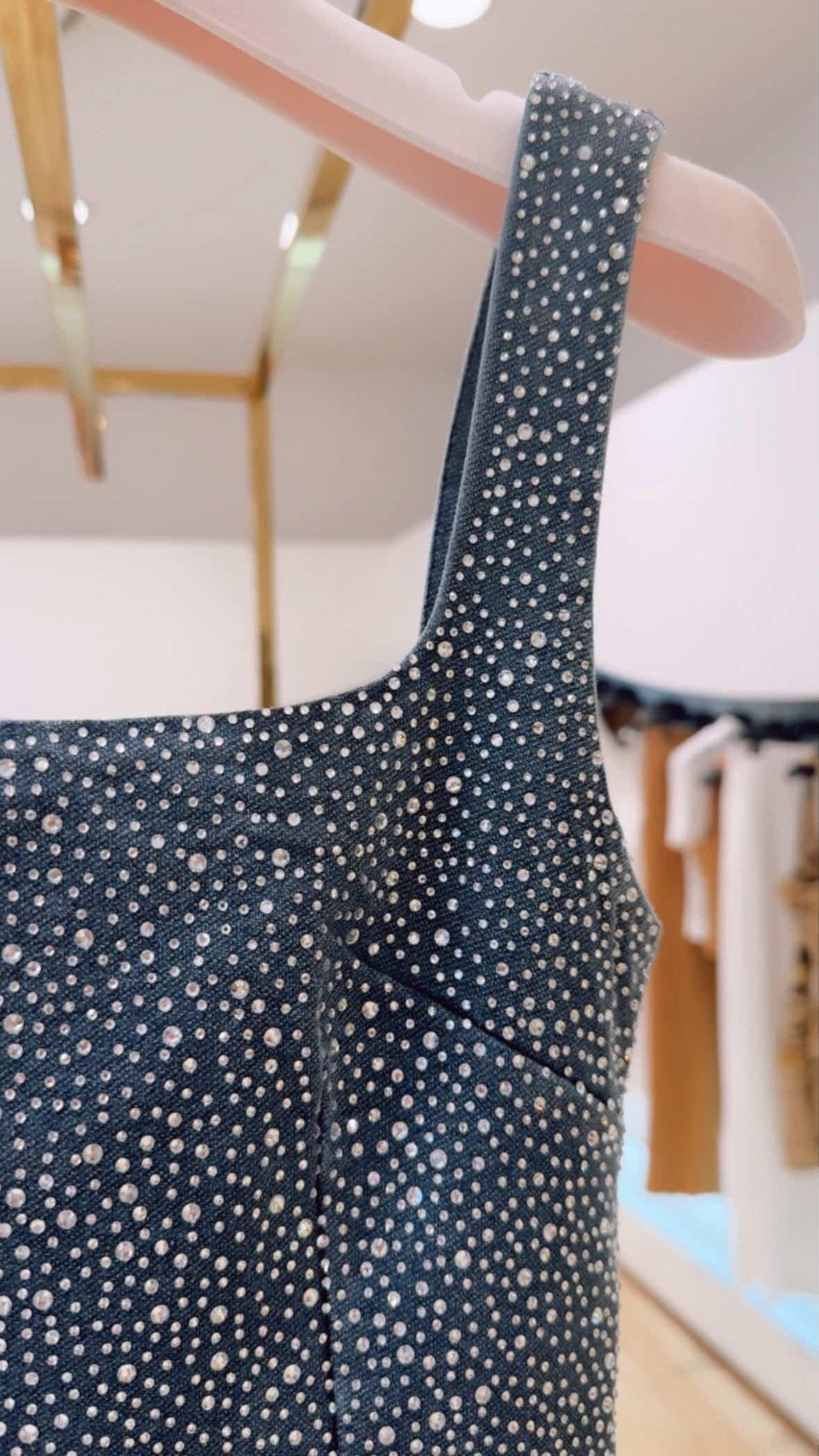Abito denim con strass