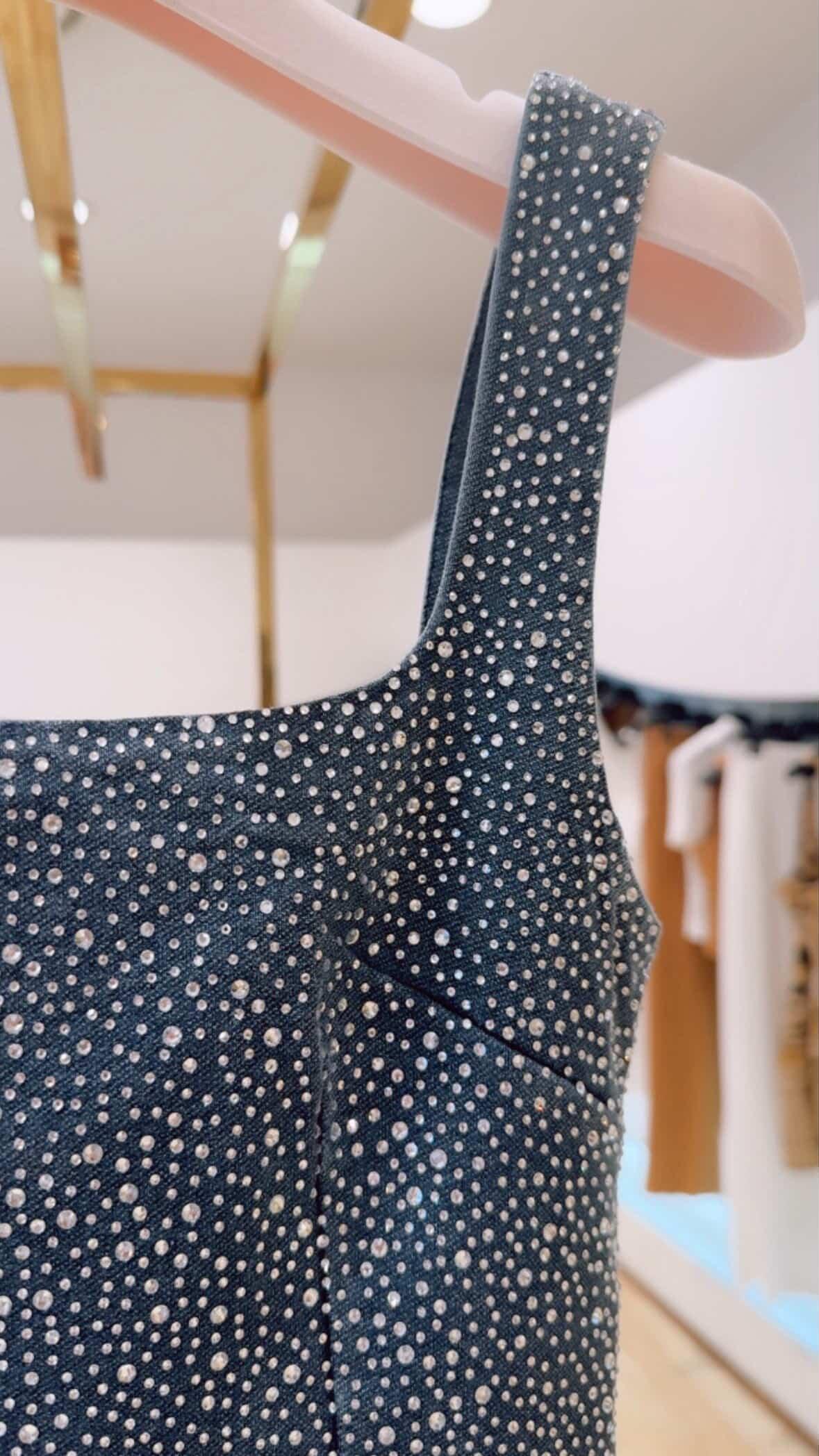 Abito denim con strass