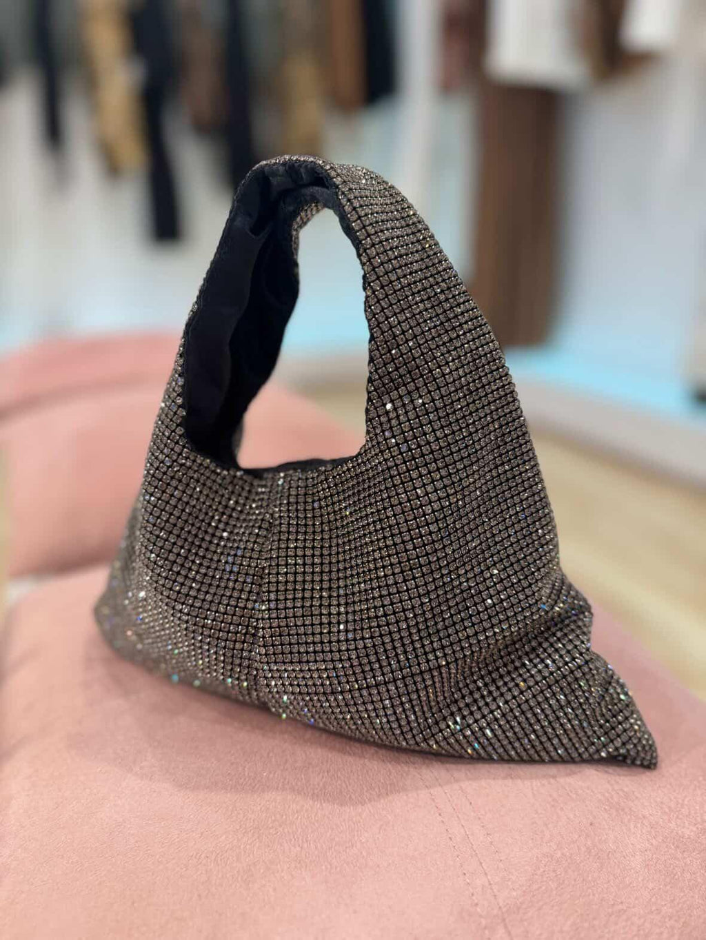 Borsa Mini Hobo strass