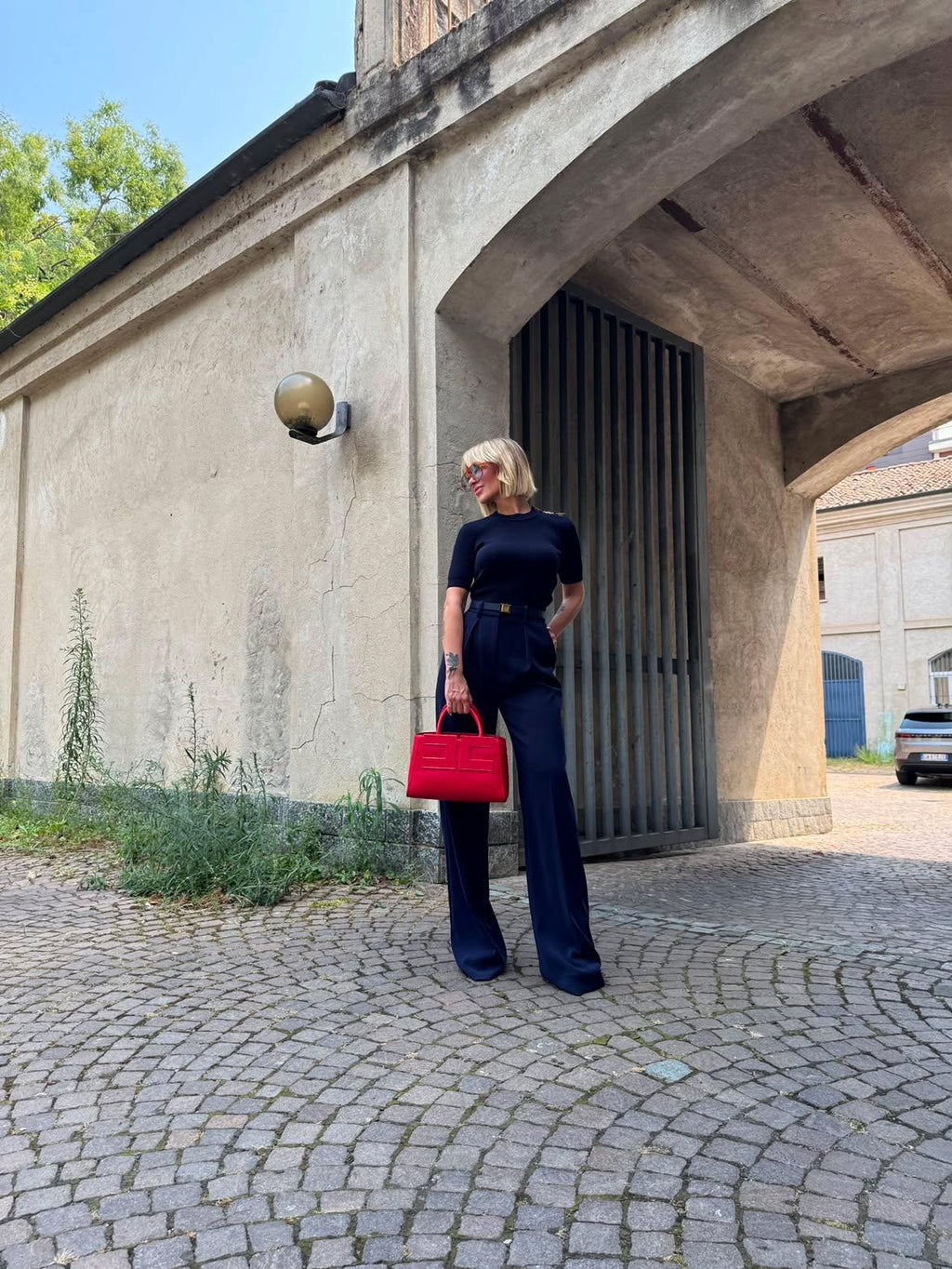 Pantalone con cintura Elisabetta Franchi