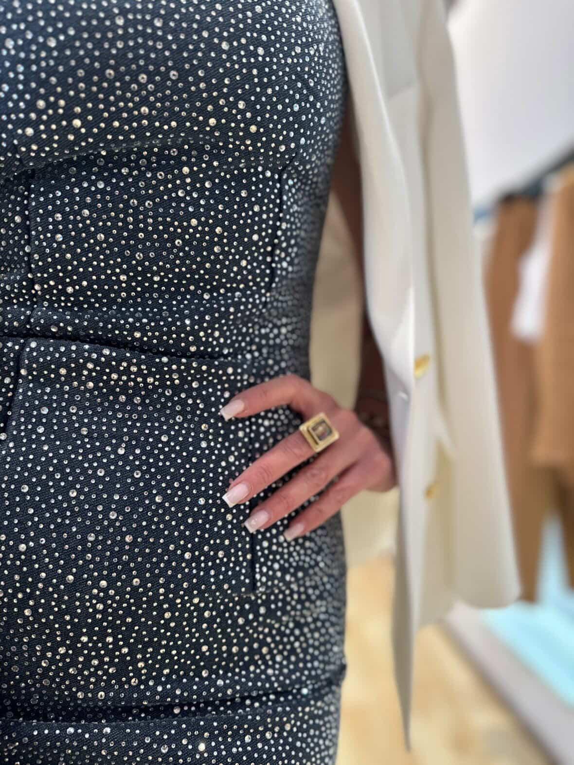 Abito denim con strass