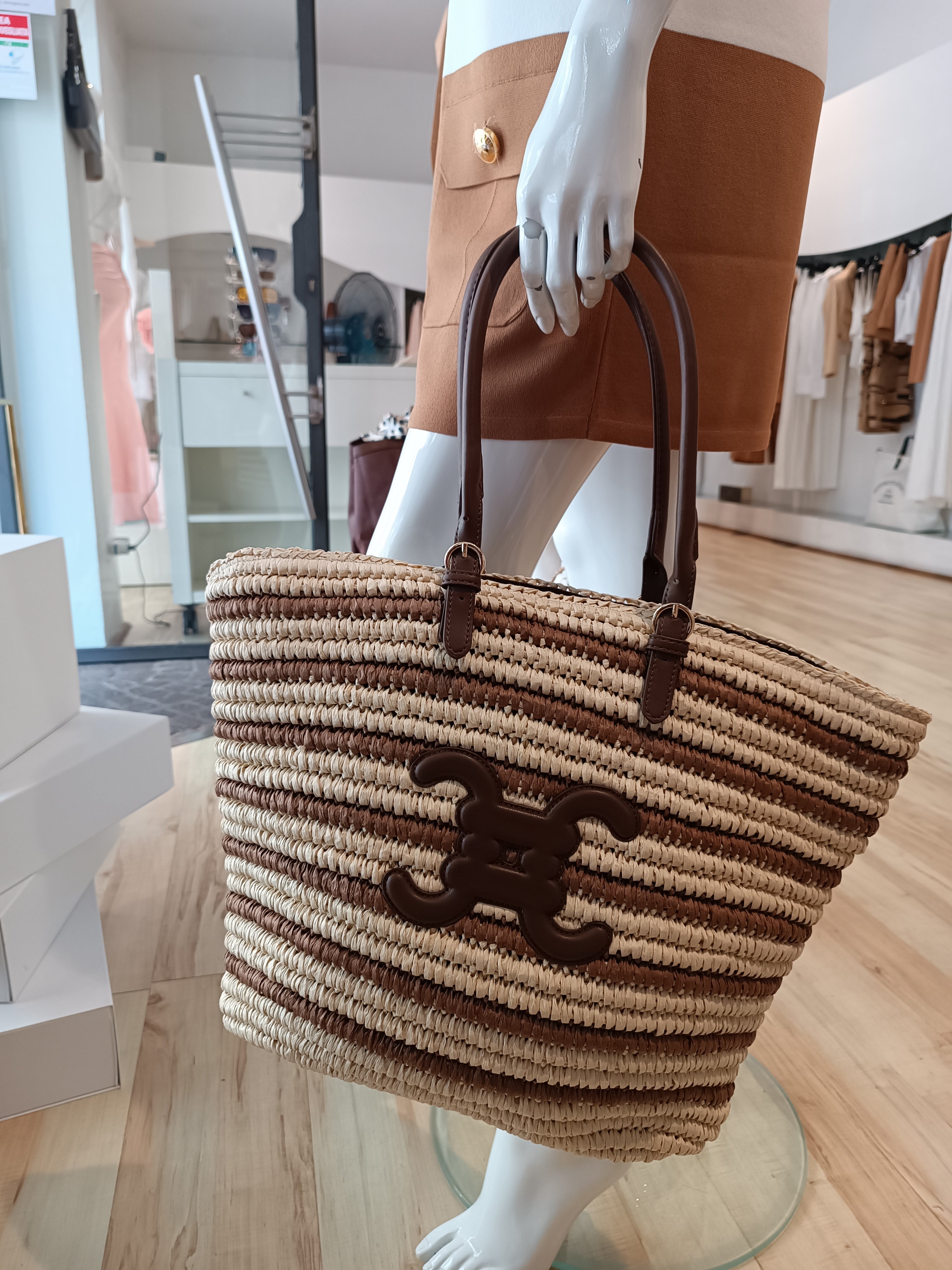 Borsa shopper cesta righe