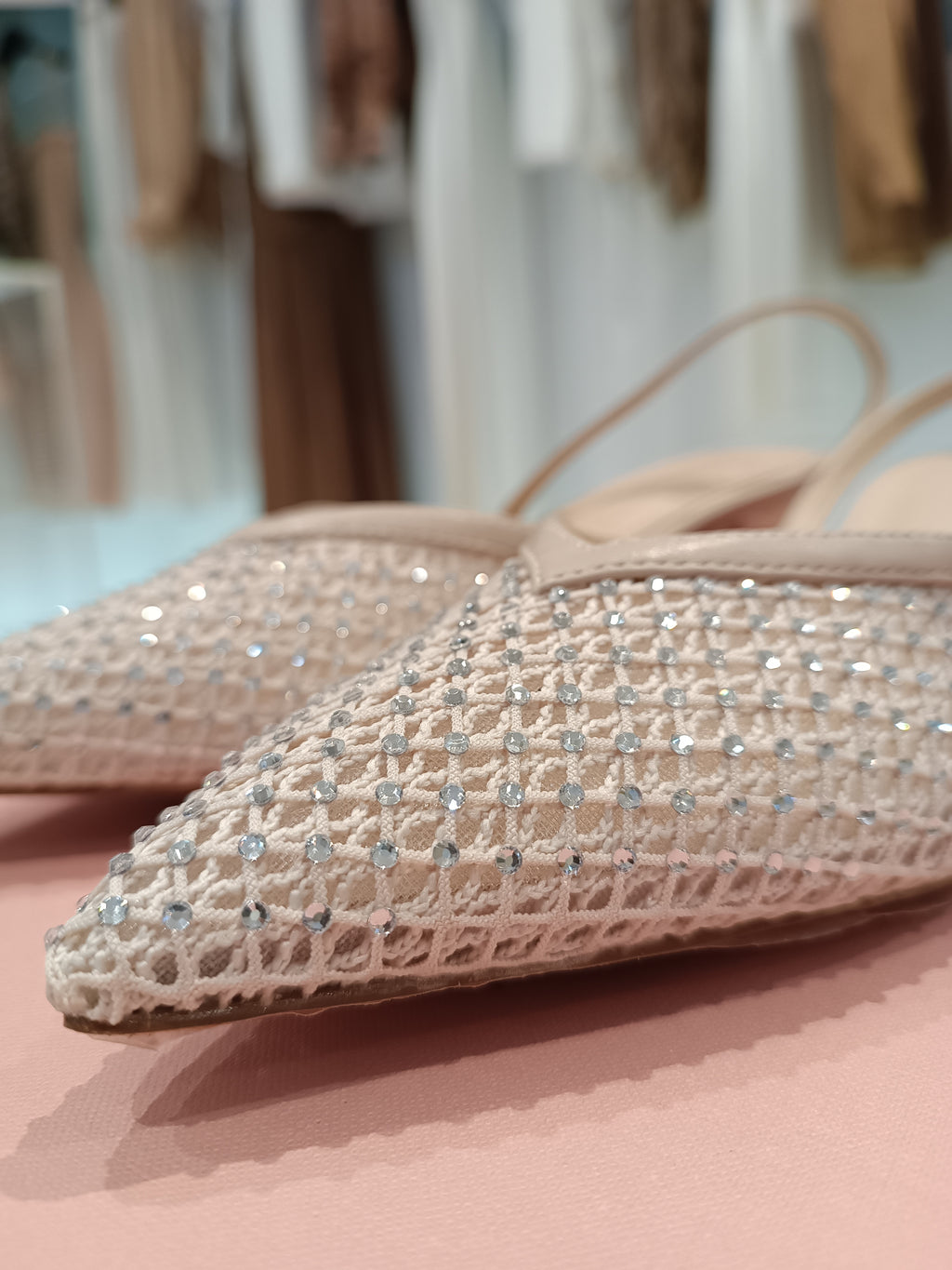 Slingback cipria