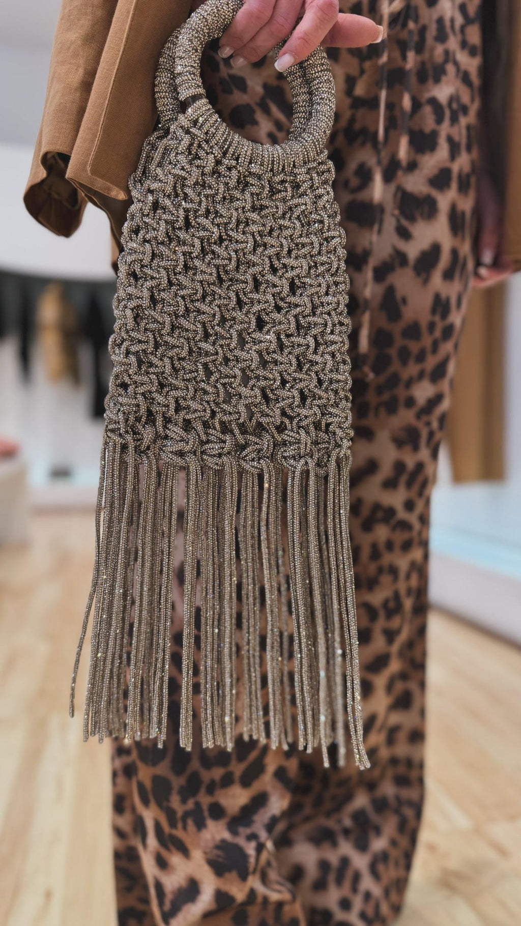 Borsa con frange strass