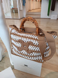 Borsa shopper con manici bambù