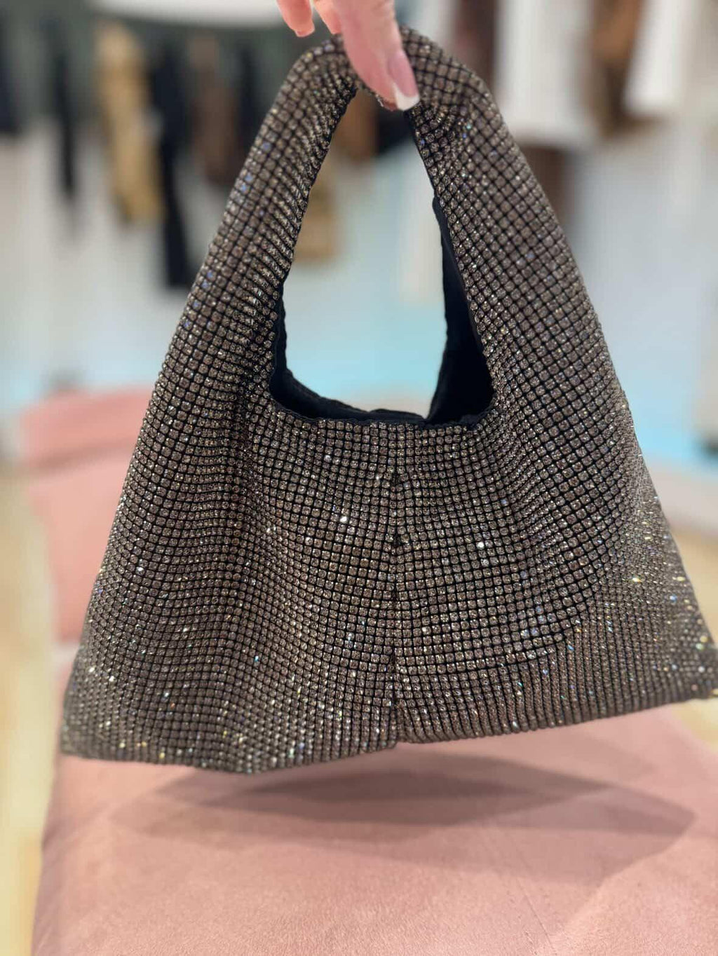 Borsa Mini Hobo strass