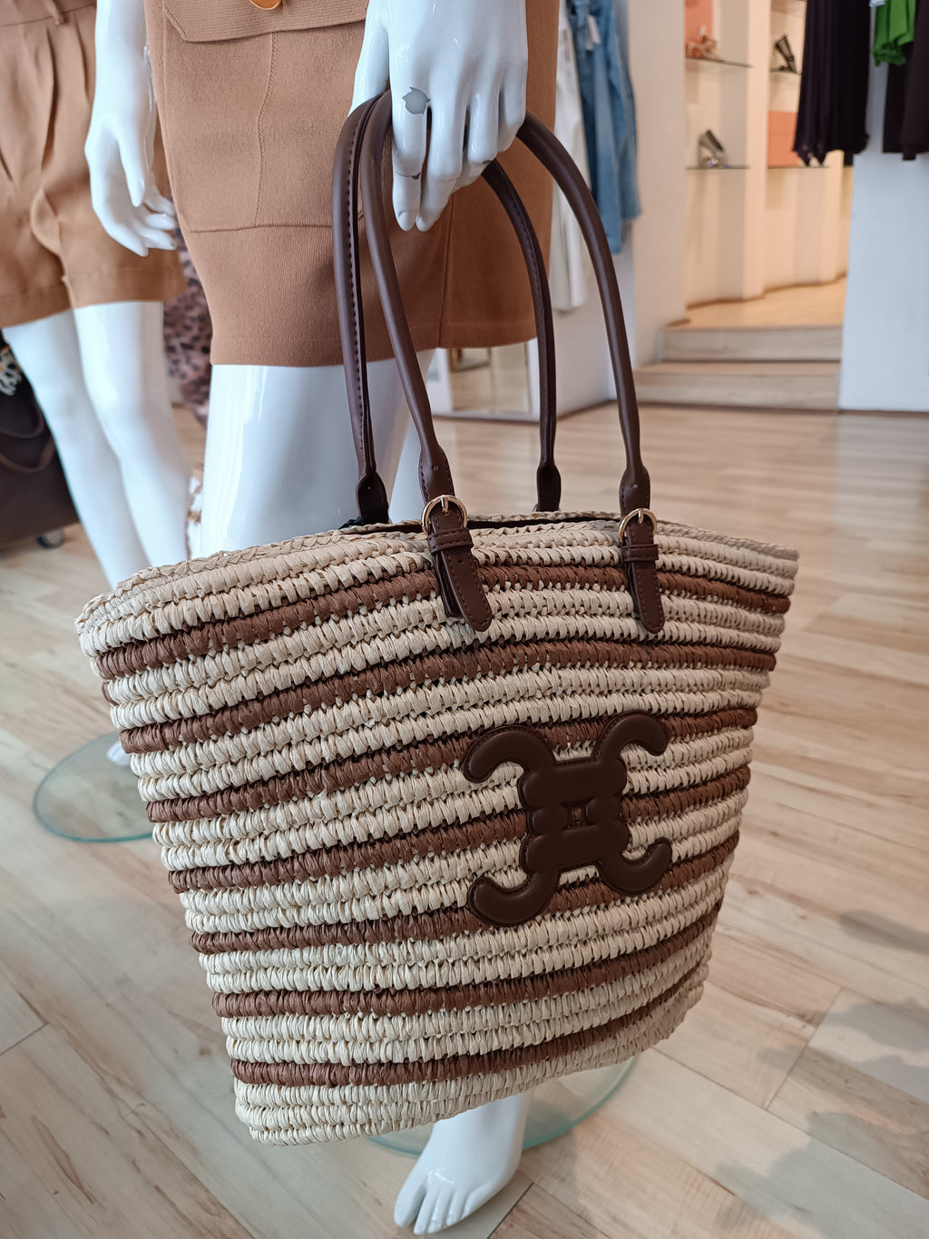 Borsa shopper cesta righe